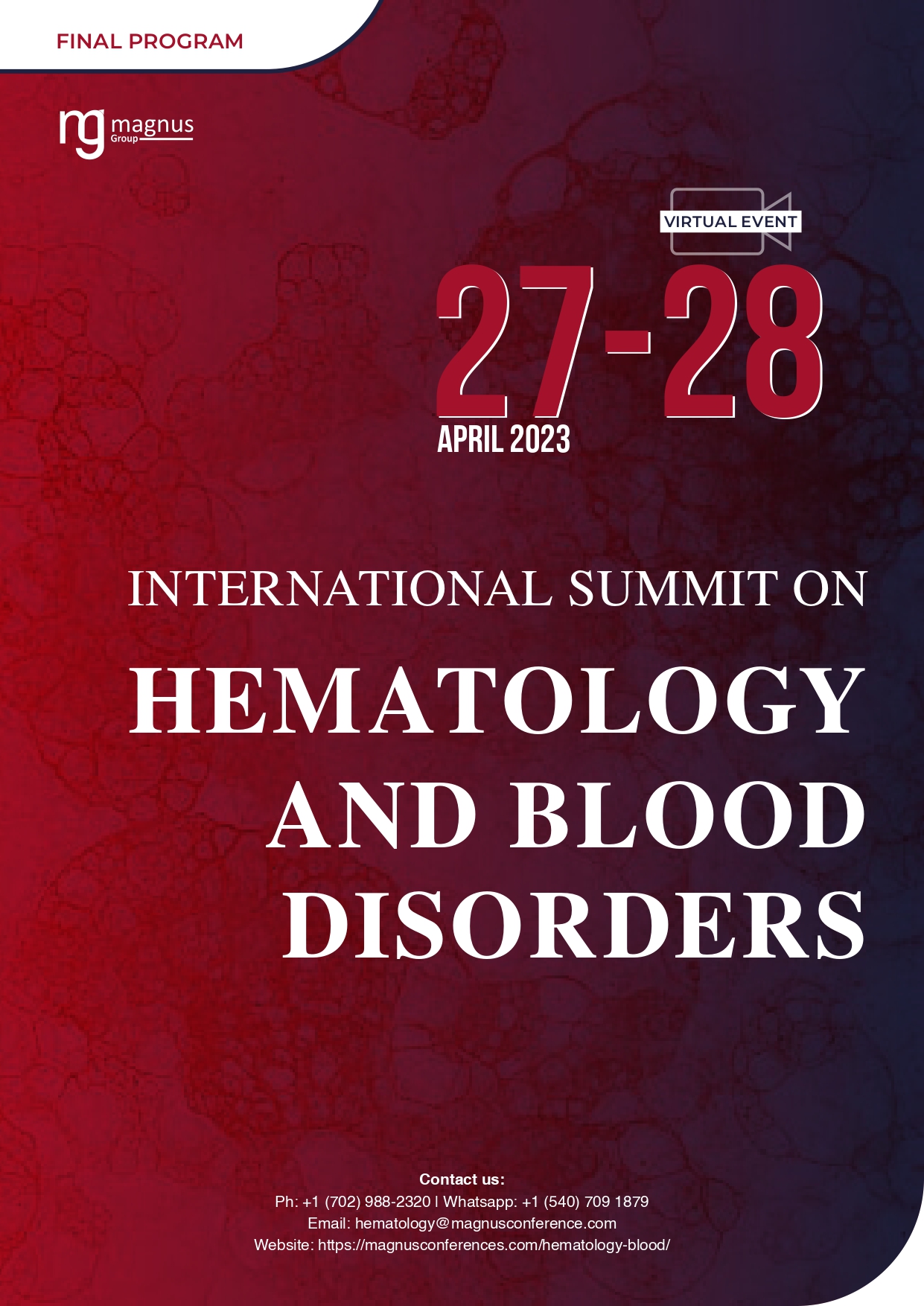Hematology and Blood Disorders | Online Event Program
