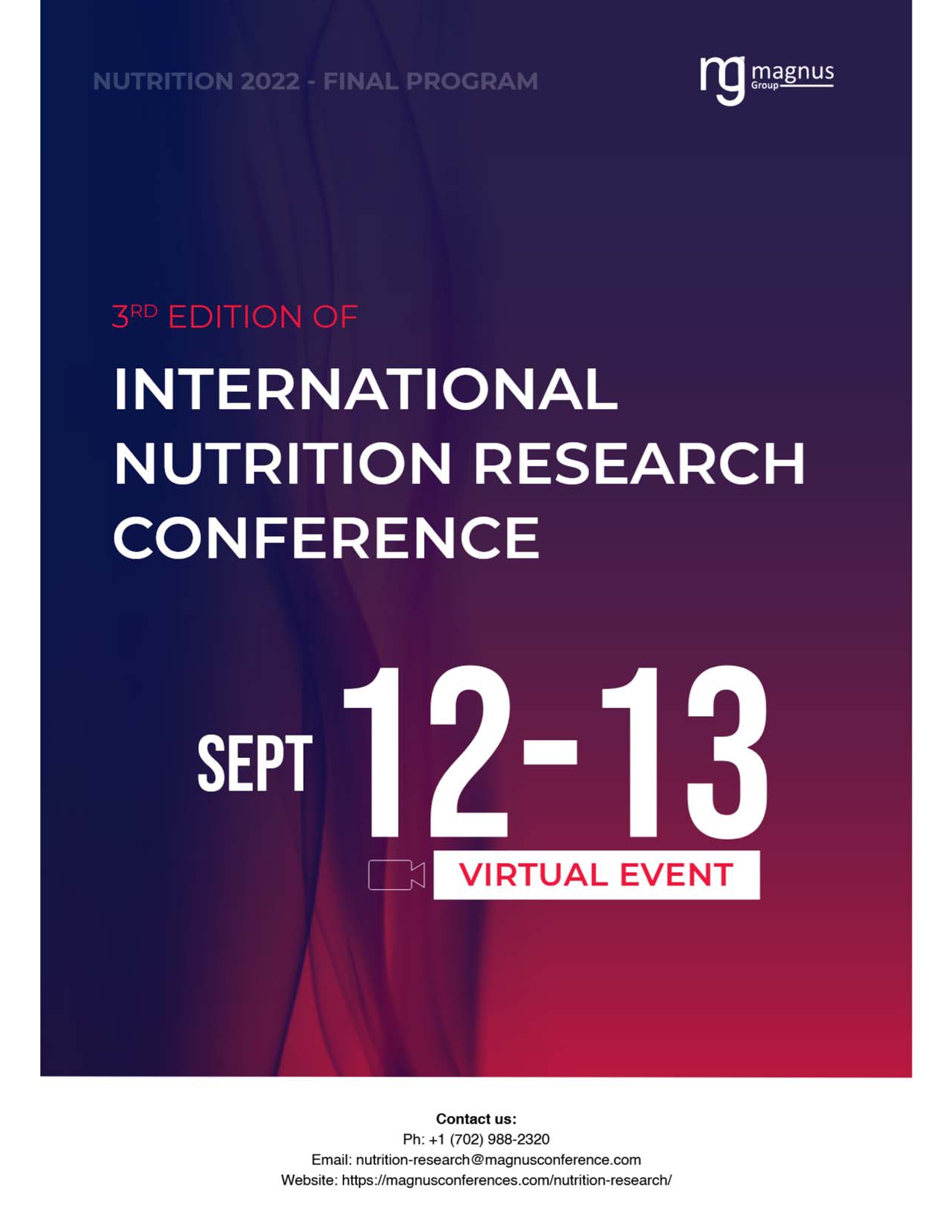 Nutrition Research Conference | Online Event Program